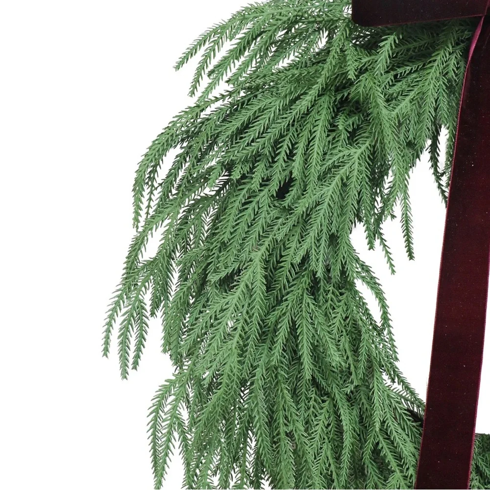 My Texas House Evergreen Natural Feel Norfolk Artificial Christmas Wreath 22”